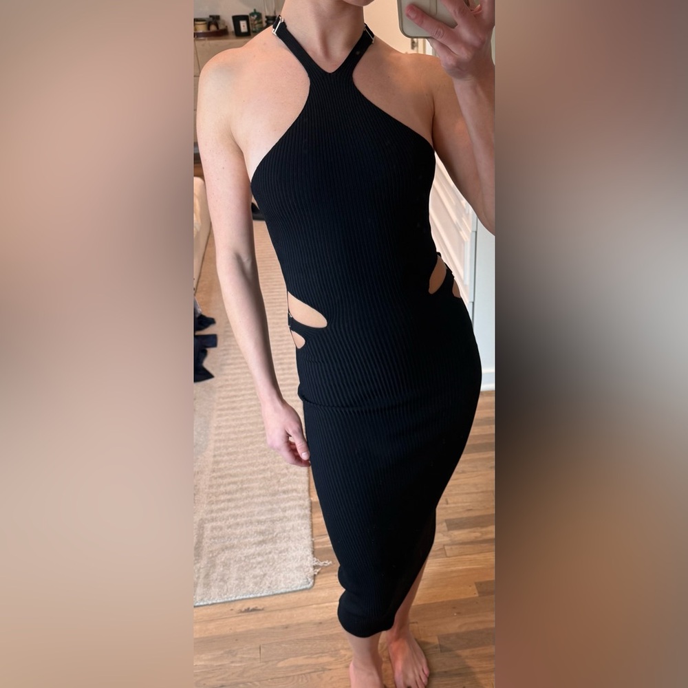 DION LEE Black Halter Dress XS